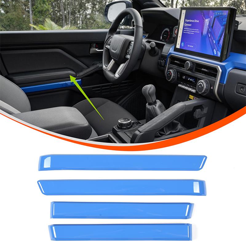 ABS Carbon Fiber For Toyota Tacoma 2024-2025 Central Control Trument Panel Steering Wheel Door Handle Interior Accessories