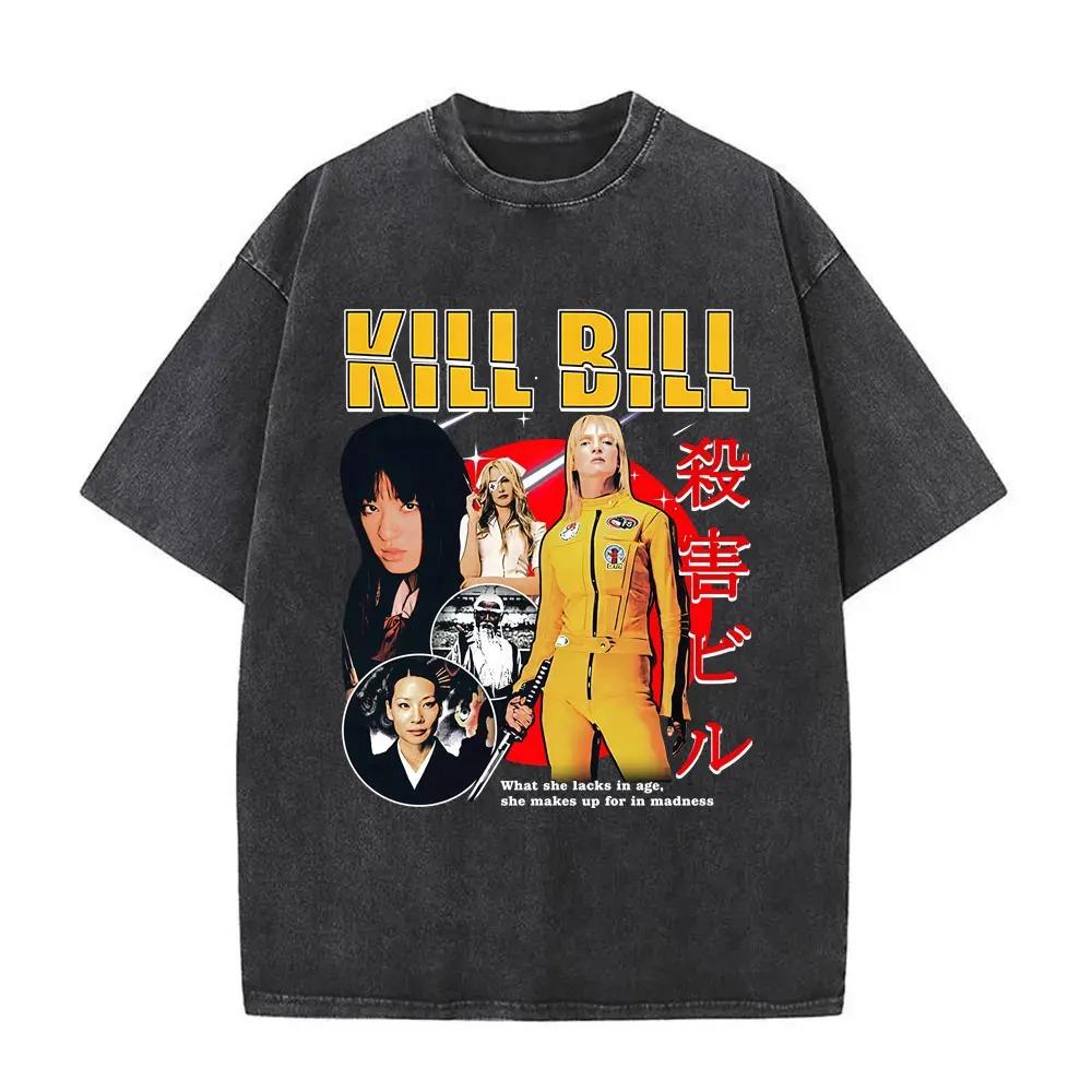 

2026 Прана Вінтажна Футболка Kill Bill Фільми Футболка Чоловіки Жінки Мода Оверсайз Вуличний Стиль Чоловіча Повсякденна Бавовняна Футболка З Коротким Рукавом L білий