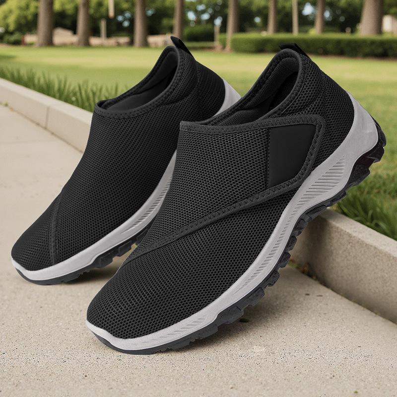 Men's shoes spring mesh breathable casual shoes    temu walking shoes one pedal Velcro couple dad shoes