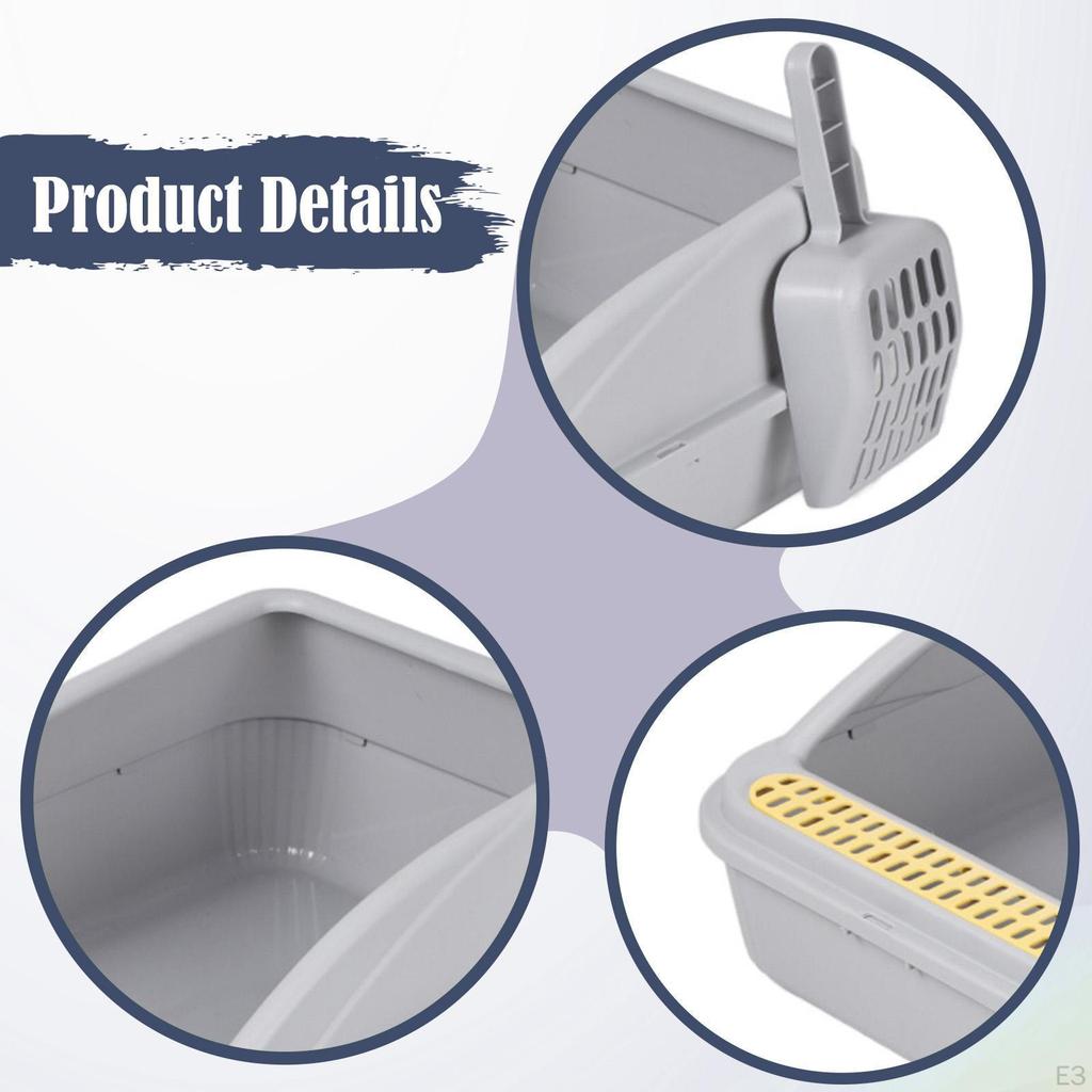 Katzentoilette Kätzchen Töpfchen Toilette für Wohnungskatzen Hohe Seiten Haustier Sandkasten Reise Abnehmbare Bettpfanne