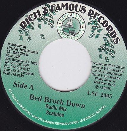 

7-дюймовий запис SCALALEE Bed Brock Down LSE2005 Rich Famous R 2000 US Reggae Ska Dub Вживаний