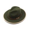 Men'S And Women'S Woolen Top Hats, Jazz Hats, Retro White Hemmed Woolen Hats, Flat Brims, Sunshade Eaves.