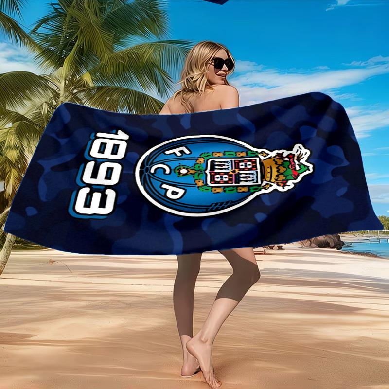 FC-Wappen-Design aufgedrucktes Mikrofaser-Strandtuch, Weich und saugfähig, Schnell trocknend, Ideal für Sommerreisen, Strand-Essential, Schwimmbad