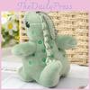 Charming Green Dinosaur Plush Keychain Adorable Dino Stuffed Toy For Bags