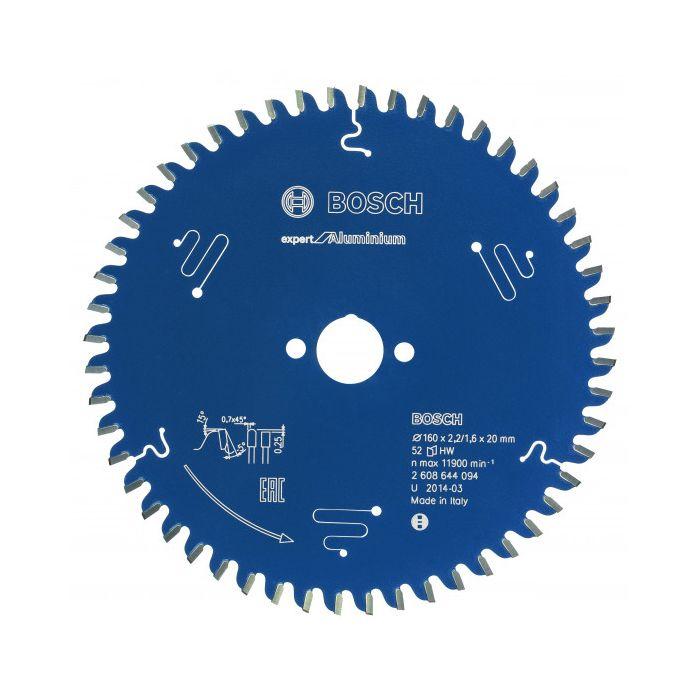 Lame de scie circulaire - BOSCH EXPERT - 160 x 20 x 1,6mm - 52 dents - Anti-vibration - Coupe précise