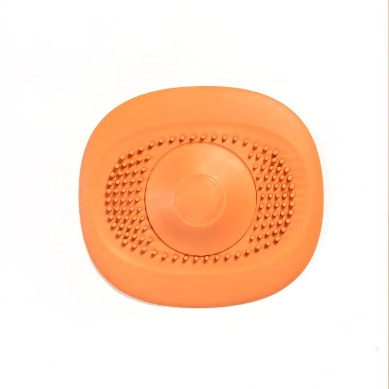 

Силиконовая пробка для раковины, сливная крышка для душа, фильтр для раковины, сливная крышка для пола, кухонные аксессуары для ванной комнаты оранжевый