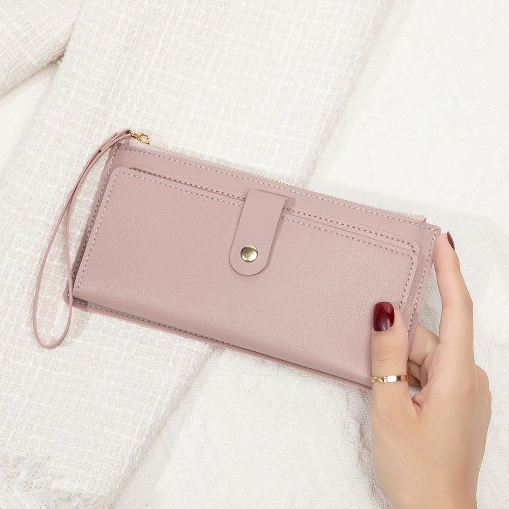 New women's wallet lightweight and simple zipper buckle wallet fashionable multi-card long wallet