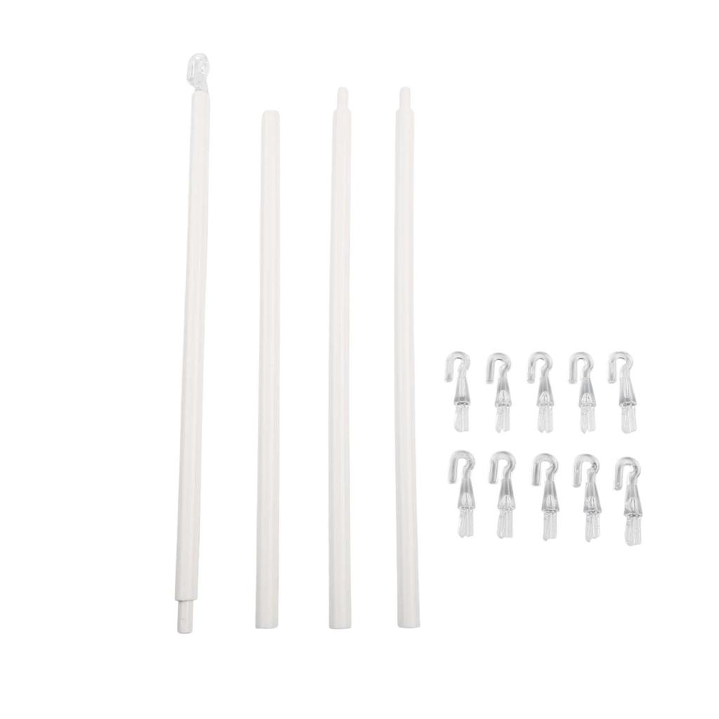 Adjustable 117cm shutter curtain pull rod for blinds with reliable plastic material and secure multi stage locking feature