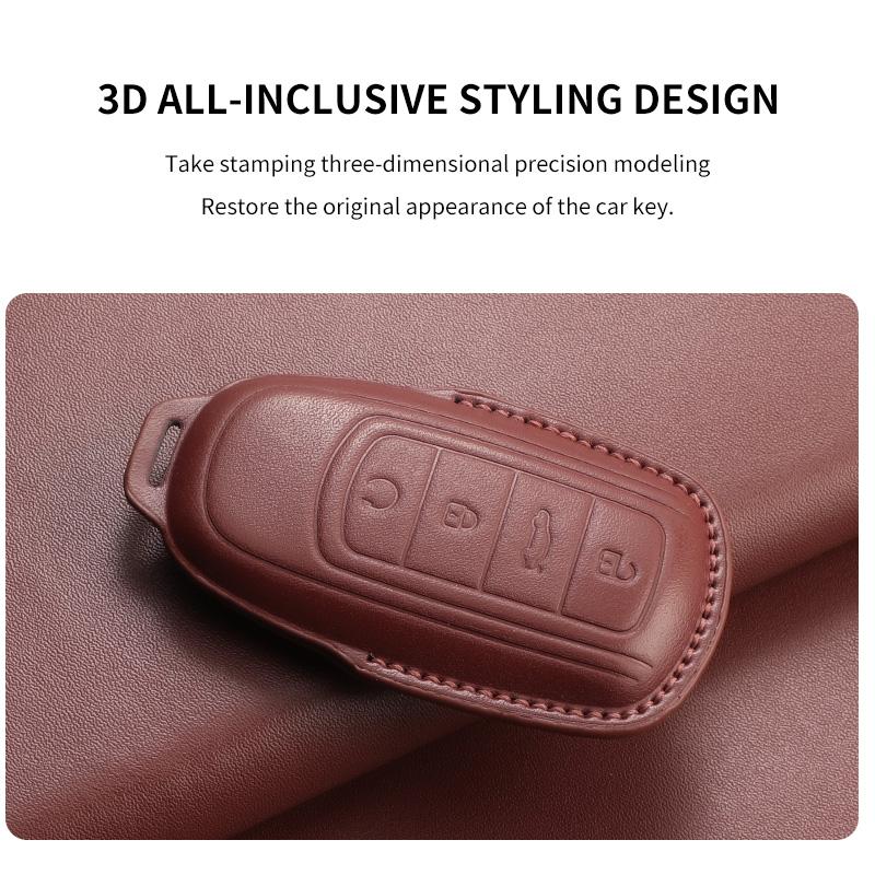 Fit For Chery Auto Tiggo 7 8 Arrizo 5 Pro Gx 5X Eq7 Exeed Series Rx Jaecoo J7 J8 Omoda 5 C5 Genuine Leather Auto Intelligent Key Fob Case Cover