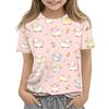 Kids Animal Print Crew Neck Short Sleeve Casual Loose Fit T Shirt Top for Children Boys Girls Summer Wear
