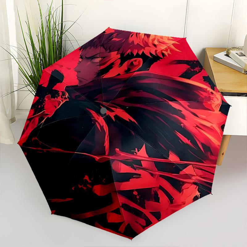 

1pc Powerful Anime Character Umbrella with Automatic Opening & Closing, Foldable Design, Iron Frame, Outdoor Use, Perfect Gift for Fans, Traveler