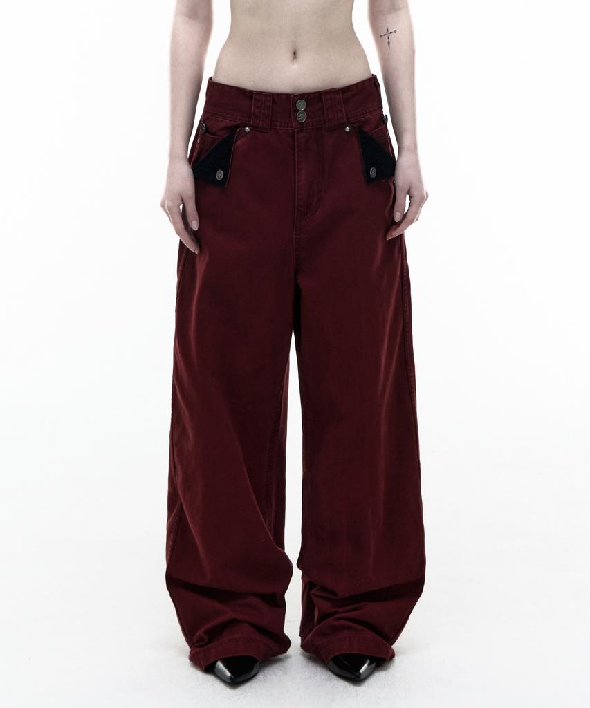 Opeoseu0012 Op. 08 Fld Liquid Cotton Pants Burgundy
