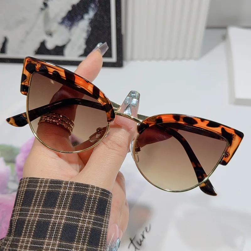 New Stylish Cat Eye Sunglasses for Women Retro UV400 Protection Fishing Street Pography Luxury Designer Unisex Shades Glasses