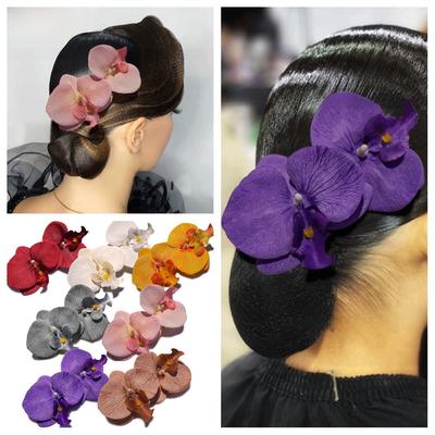 Motif Floral Fleur d'Orchidée Pince à Cheveux Grande Taille Headdress Nouveaux Accessoires de Cheveux pour la Danse