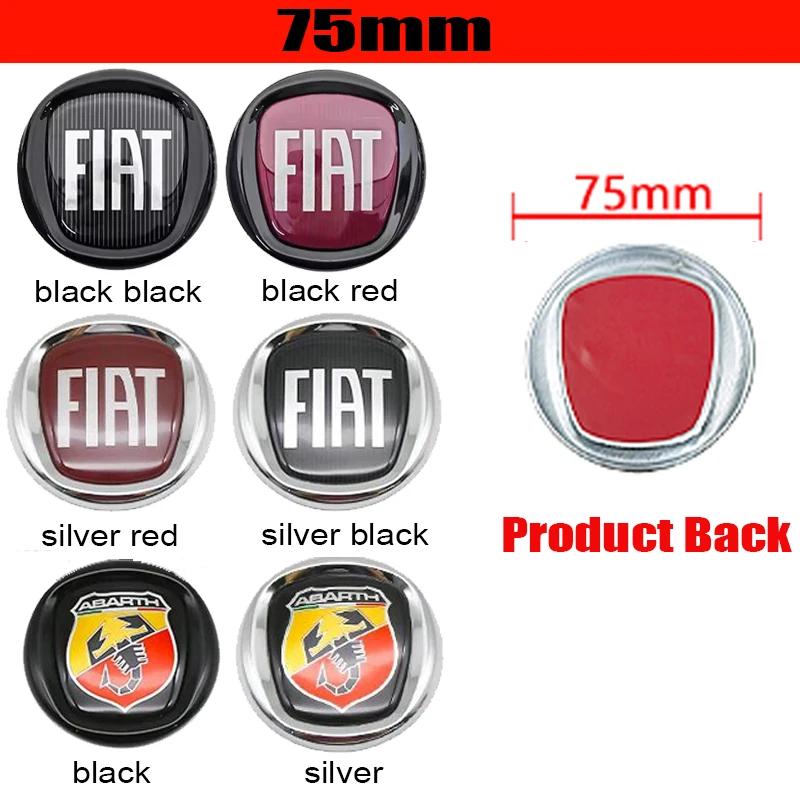 75/85/95/100/120mm ABS Car Front Emblem Rear Trunk Emblem Sticke Logo For FIAT 500 Pulse Panda Tipo Abarth Strada 600 500L Mobi black black