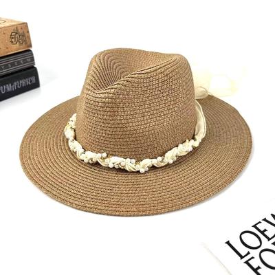 Spring And Summer Sunshade Straw Hat Women'S Wind Ribbon Top Hat Outdoor Sunscreen Versatile Hat