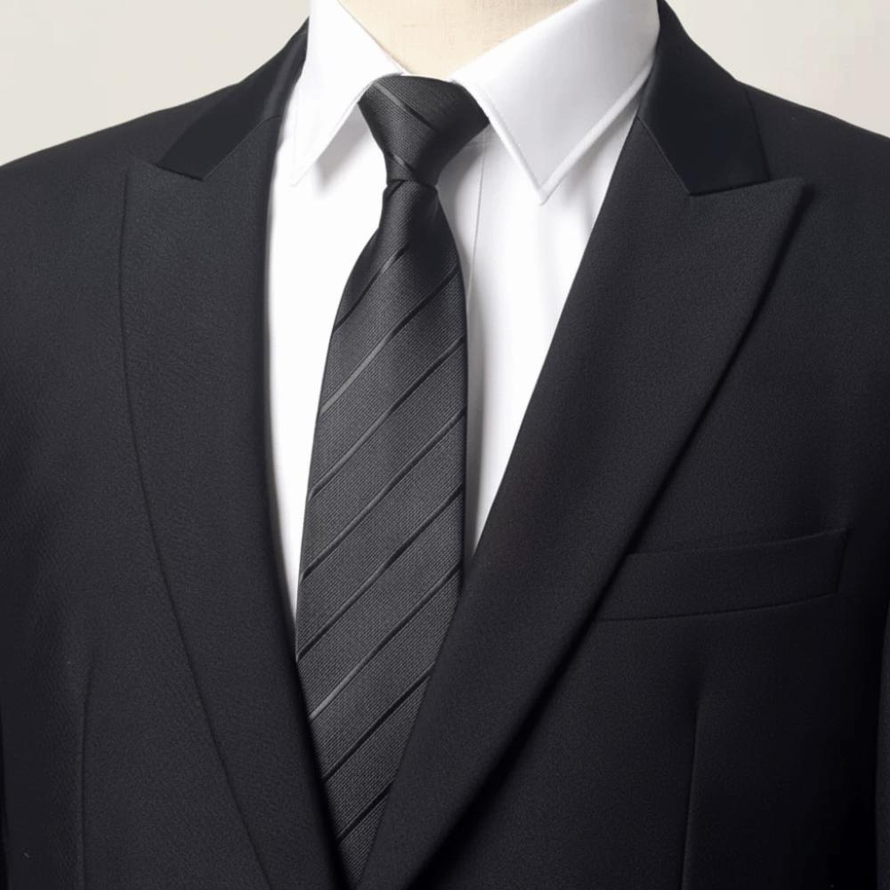Floral Black Necktie Stripes Retro Cravat Simple Men Necktie Boys