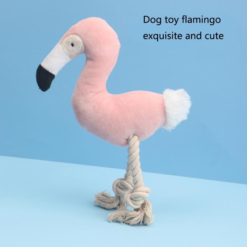 

Dog voice toys teeth grinding training Teddy Shiba Inu interactive pet flamingo plush toys durable pet toys