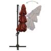 vidaXL Sonnenschirm mit Aluminium-Mast 4-lagig Terrakottarot 3x3 m