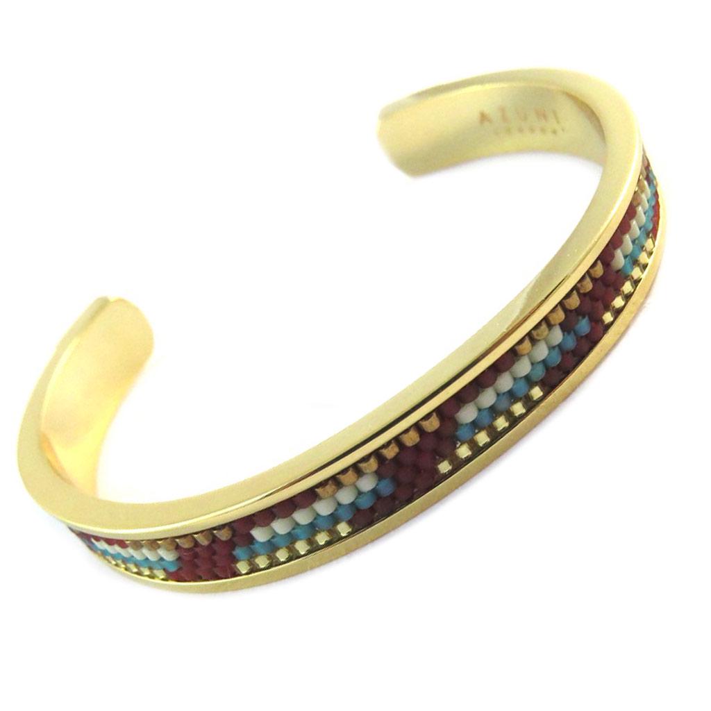 Les Trésors De Lily [P1718] - Handmade Turquoise Red Gold 'Azuni' Bracelet (handmade)