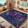 Octopus Sea Life Theme Crystal Velvet Floor Rug Personalized Custom Name Text Warm Carpet Home Decoration