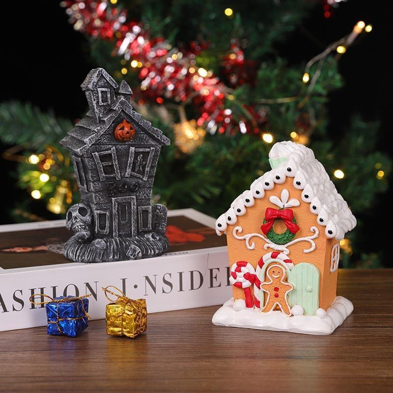 New Gingerbread Man Small House Christmas Small House Decorations Gingerbread Man House Landscape Ornaments Xmas Gift