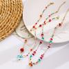 Sweet Cool Girls Neck Chain Spicy Women's Summer Necklace Dopamine Beads Colored Collarbone Chain Creative Earrings
