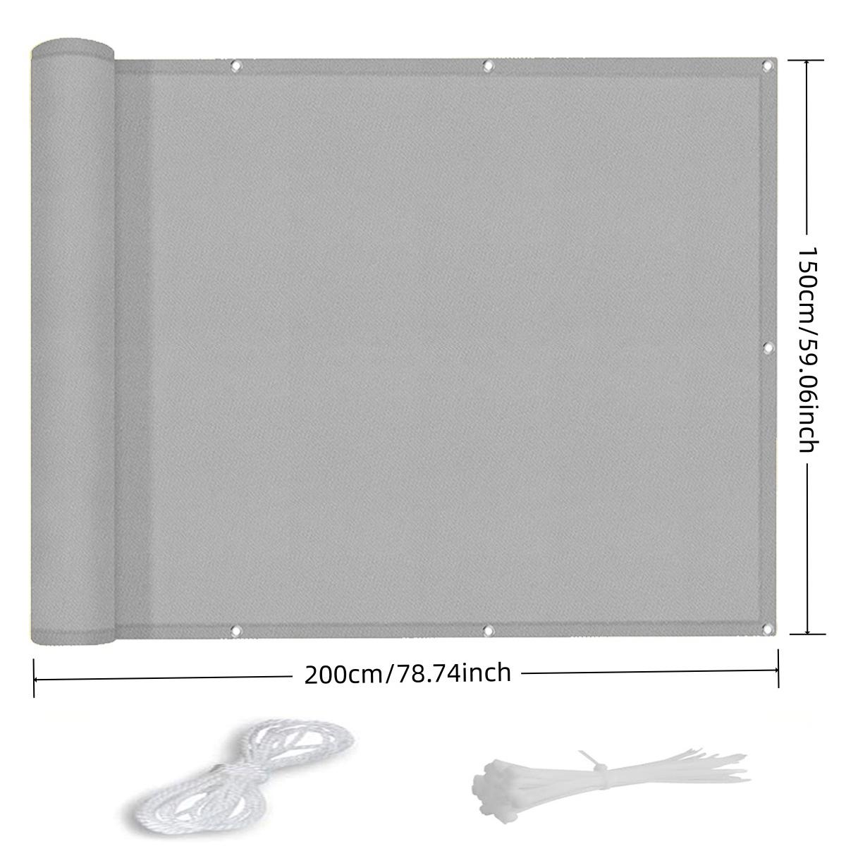 Privacy Fence Screens, Opaque Privacy Fence Panels, Garden Privacy Fences, Privacy Cloth for Balconies, Backyards, Railings and Swimming Pools 150x200cm/59.06x78.74 серый