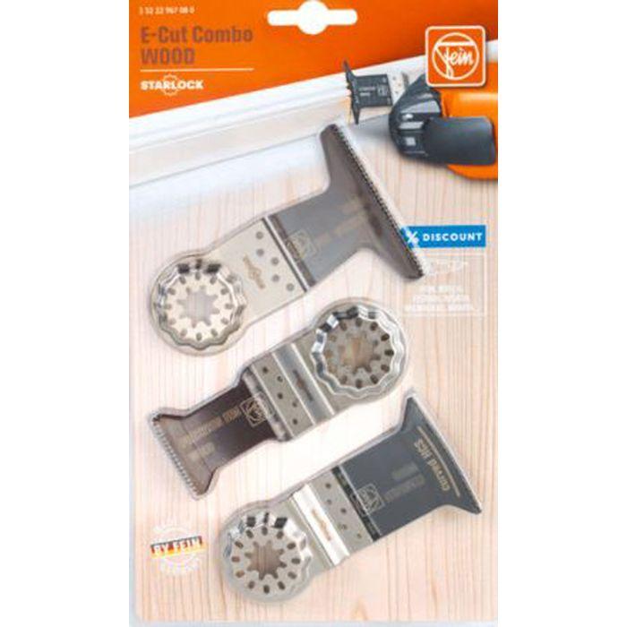 Lames de scie plongeante - FEIN - E-Cut Starlock - 3 pièces - Spécial bois - Gris