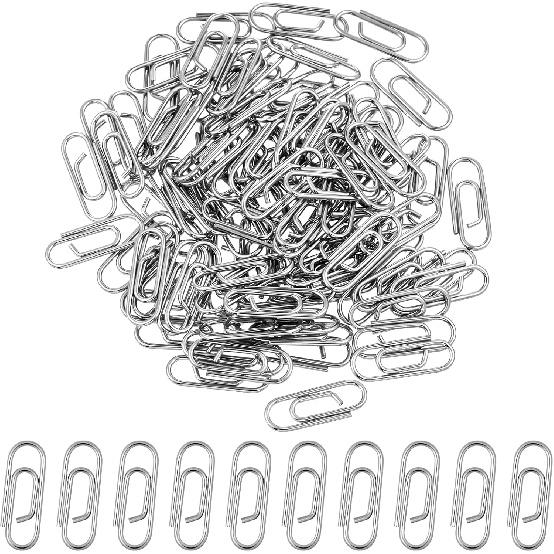 100PCS Metal Mini Paper Clips 0.6inch (15mm) Small Paperclips Super Cute Tiny Paperclips Finish Steel Tiny Paper Clips Journaling Decorative Small