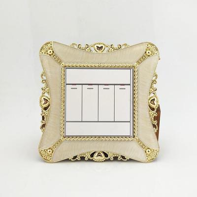 Yijia Gold-Edged European Switch Sticker, 86x90mm, for Bedroom and Living Room Décor