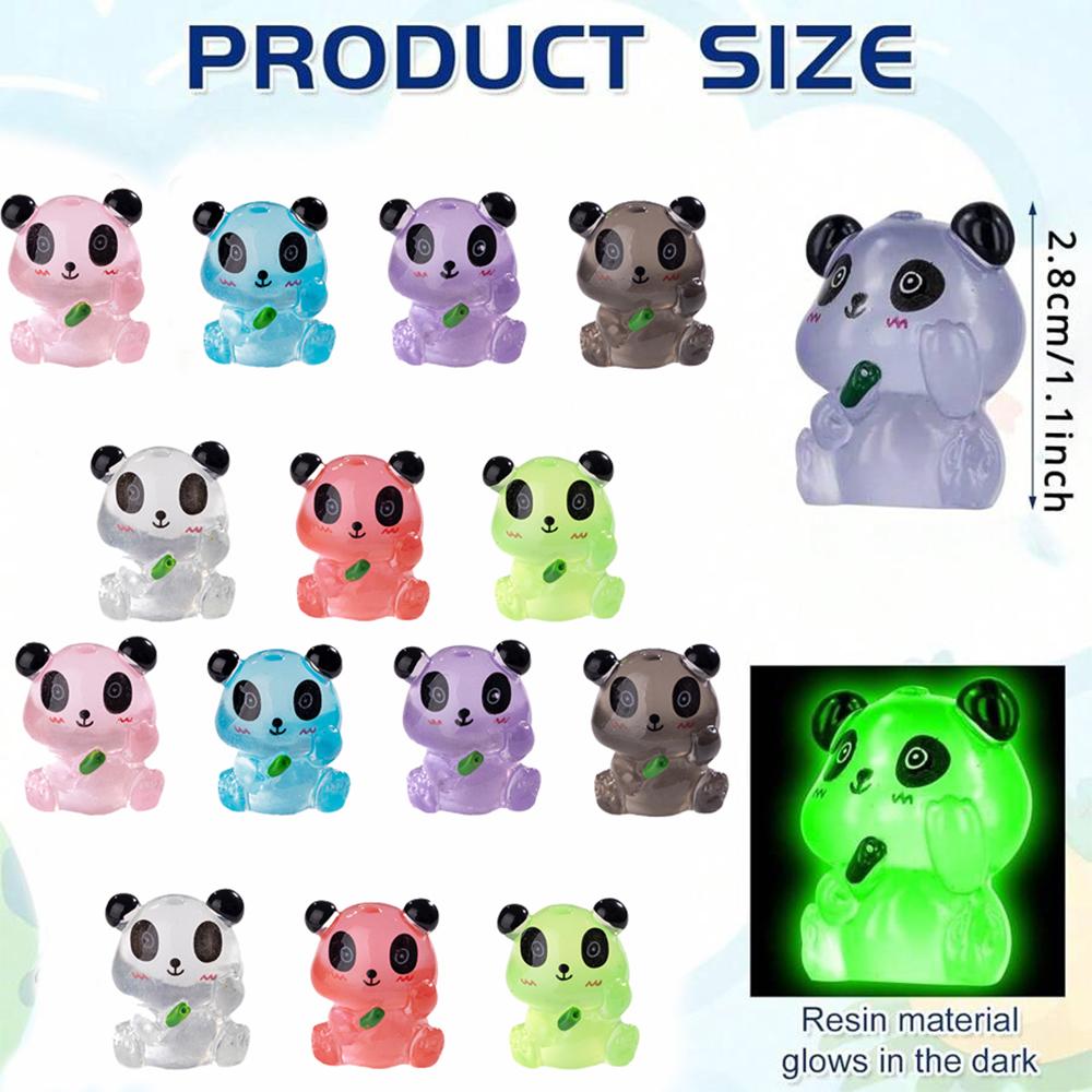 Xiaomi 7/14/21Pcs Luminous Mini Resin Panda Figurines Glow in The Dark Panda Animal Miniature for Landscape Garden Home Decor