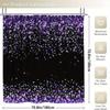 4Pcs Black And Purple Shower Curtain Set with Non-Slip Bath Mat, Toilet Lid Cover, Contour Rug & 12 Hooks, Bathroom Decor