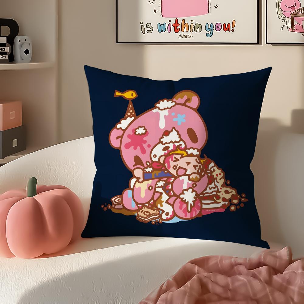 Cartoon GGloomyS BBear Cushion Cover Pillowcase Short Plush Invisible zipper Room Sofa Cushion Cover