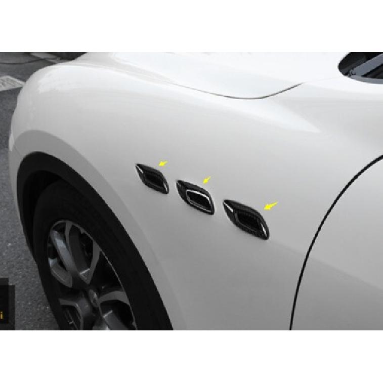 For Maserati Levante 2016-2021 Gloss Black Side Wing Air Vent Fender Cover Trims
