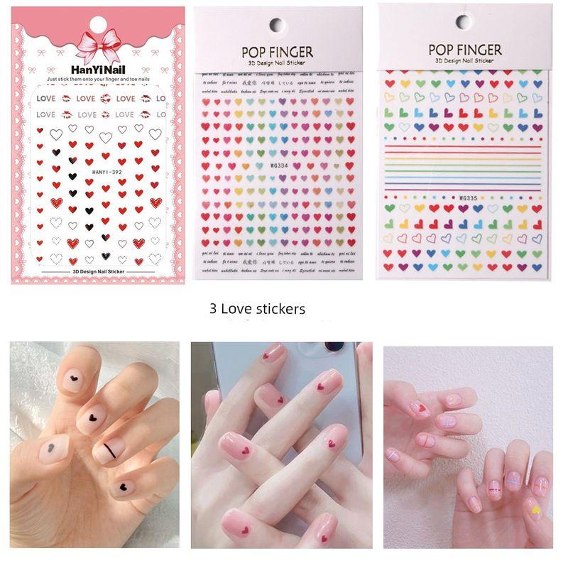 

Internet Hot Star Butterfly Peach Nail Art Sticker Hot Love 3-piece Combination
