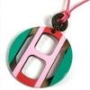 H-equipe Logo Accessories Necklace Lacquer pink/Green