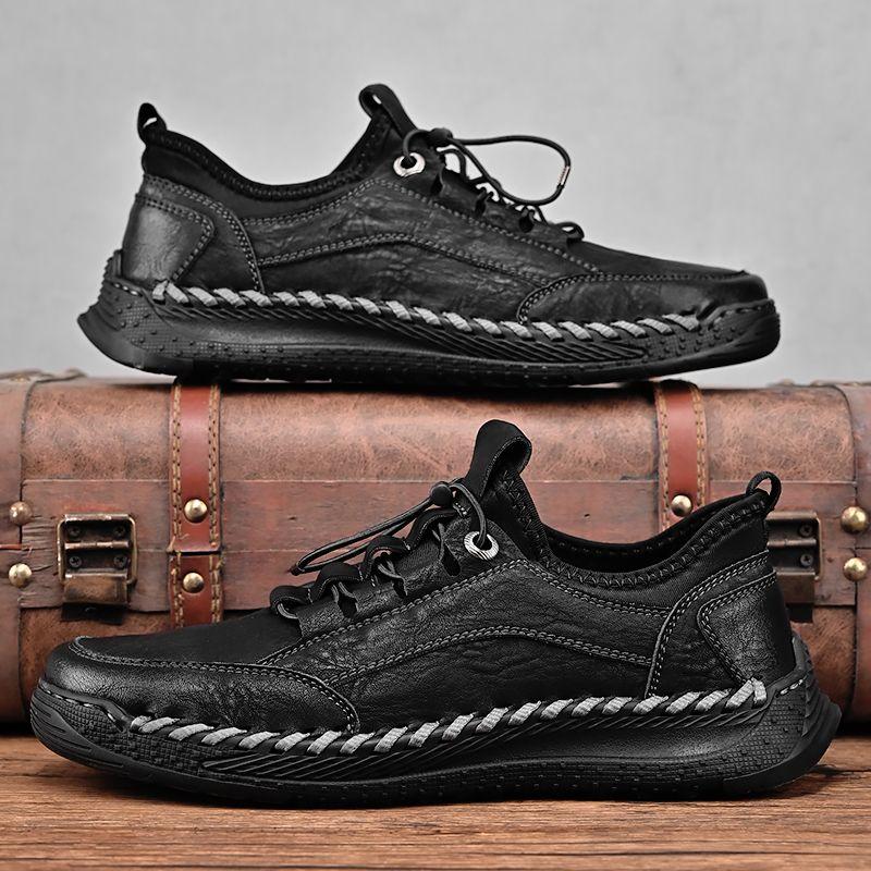 Men's Autumn Leather Sneakers Casual Leather Shoes