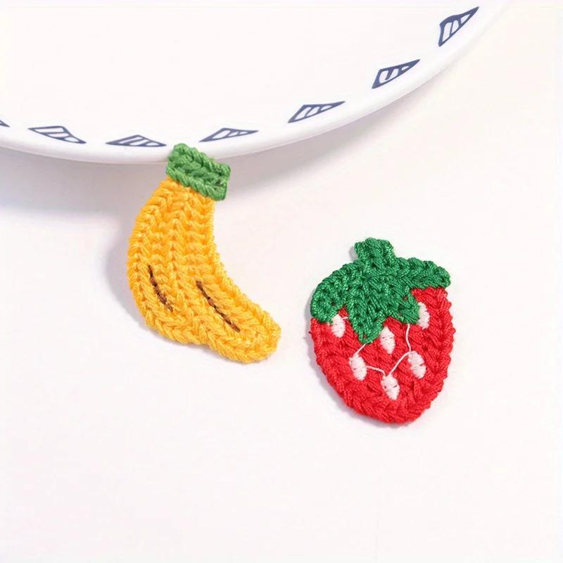 10PCS Lovely Fruit Embroidery Cloth Patch Lace Patch Hairpin Decorative Accessories Clothing Embroidery Decal Fruit Cloth Patch