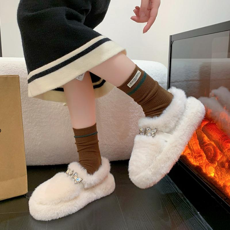 

Модные женские тапочки Теплые короткие плюшевые домашние туфли Слипоны Модные женские балетки Тапочки Женские Нескользящие Удобные Пушистые Слайды Женские 35 белый