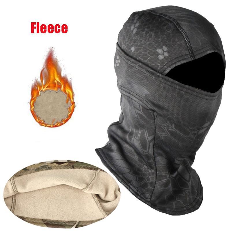 Fleece Tactical Camouflage Balaclava Full Face Mask Winter Warm Wind Shield Biking Hiking Skiing Scarf Hat Bandana Neck Gaiter