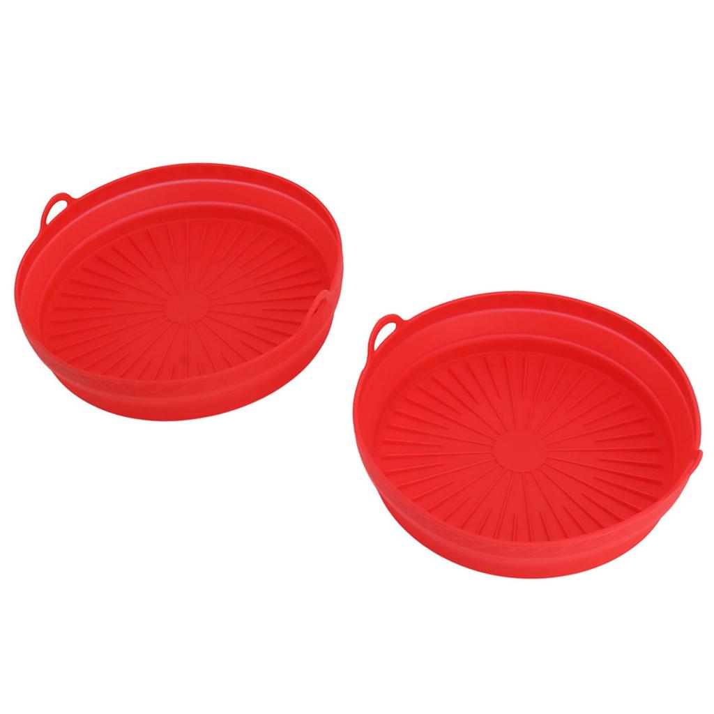 2 PCS Kitchen Fryer Silicone Liners Basket Foldable Reusable Kitchen Fryer Silicone Pot Bowl for Kitchen Fryer