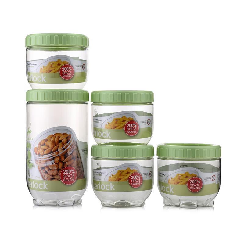 Lock&Lock New Concept 5-Piece Glass Storage Jar Set