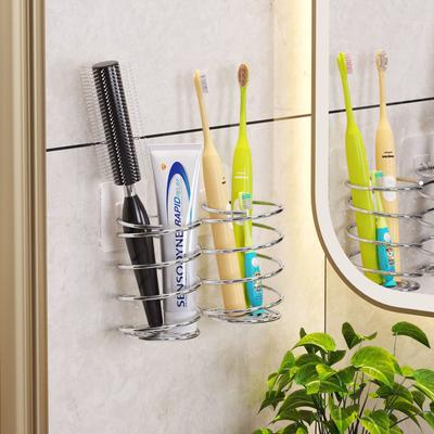 Stainless Steel Spiral Toothbrush & Makeup Brush Holder, 2-in-1 Bathroom Organizer for Vanity Countertop