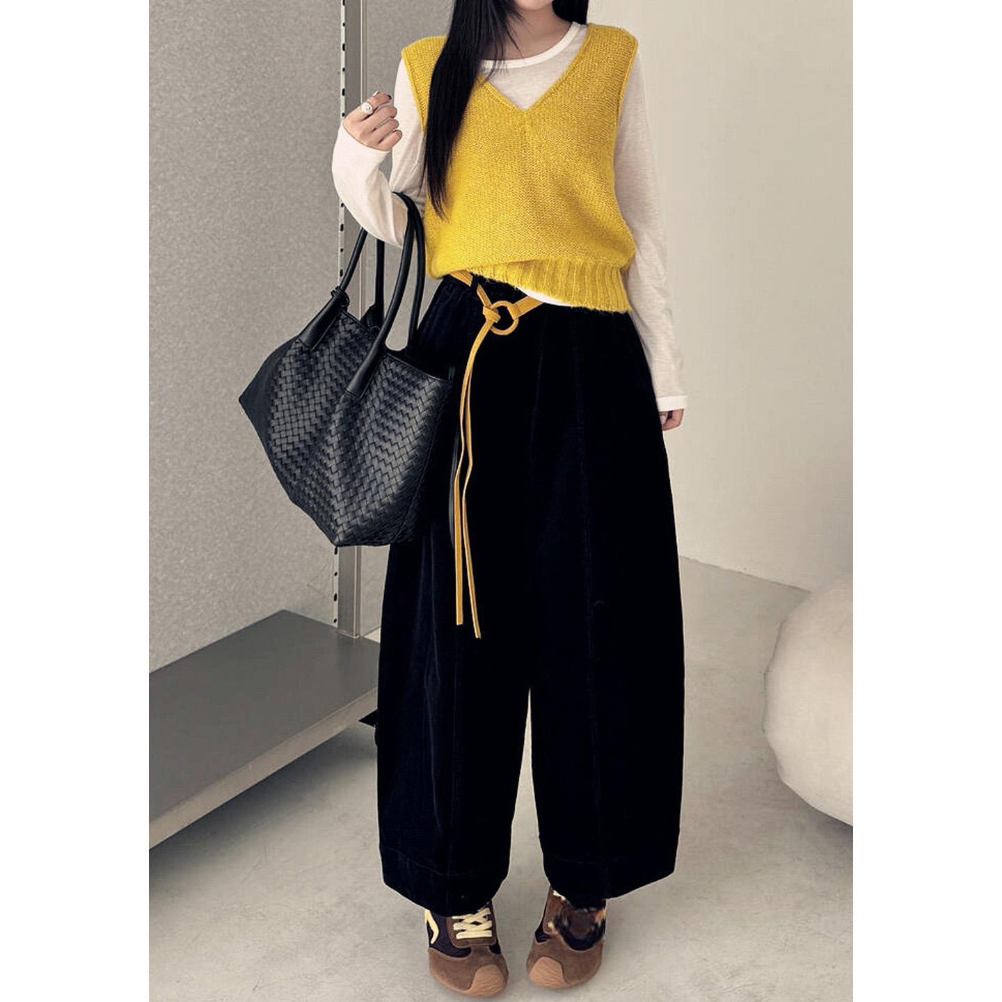 

Autumn Winter Women Oversized Corduroy Trousers Casual Loose Wide Leg Pants Vintage Korean Fashion Female Streetwear Clothes S чёрный