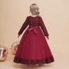 2024 Girls' Sequin Long Sleeve Evening Dress for Catwalk and Events