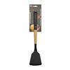 Black Wood Handle Silicone Kitchenware Set: Food-Grade Spatula, Soup Ladle & Cooking Utensils
