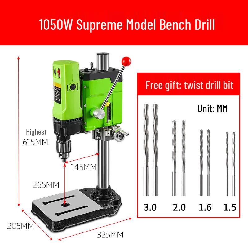 Compact 220V Precision Multi-Functional Mini Drill Press for Household and Industrial Use