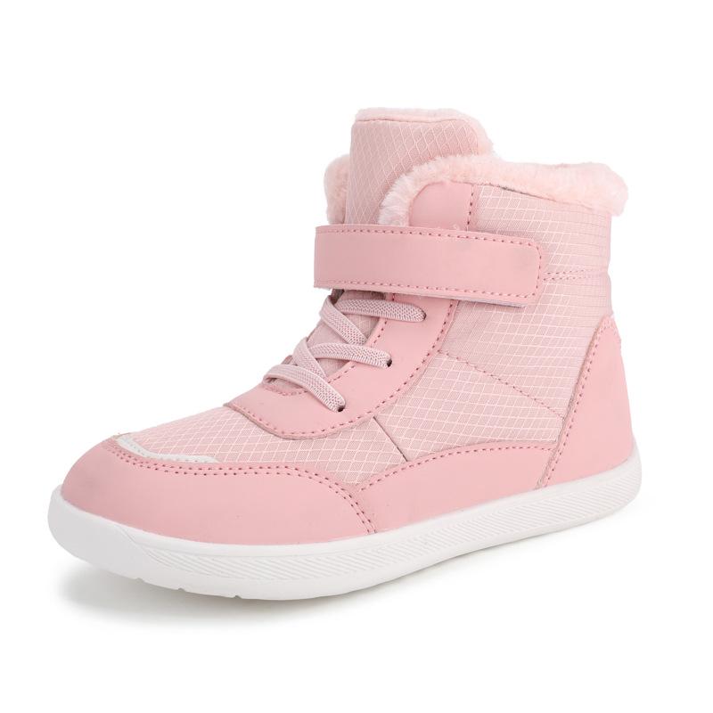 Children's Winter Waterproof Non-Slip Cotton Snow Shoes – Warm Velvet Lined Outdoor Footwear for Boys and Girls.