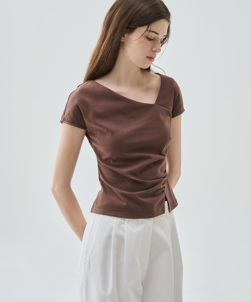 Deuloupisumeon Curve Shirred Tuck T-Shirt [Mint]